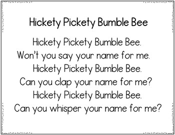 Hickety Pickety Bumble Bee (Pocket Chart Activity) – Smart Stuff Teaching